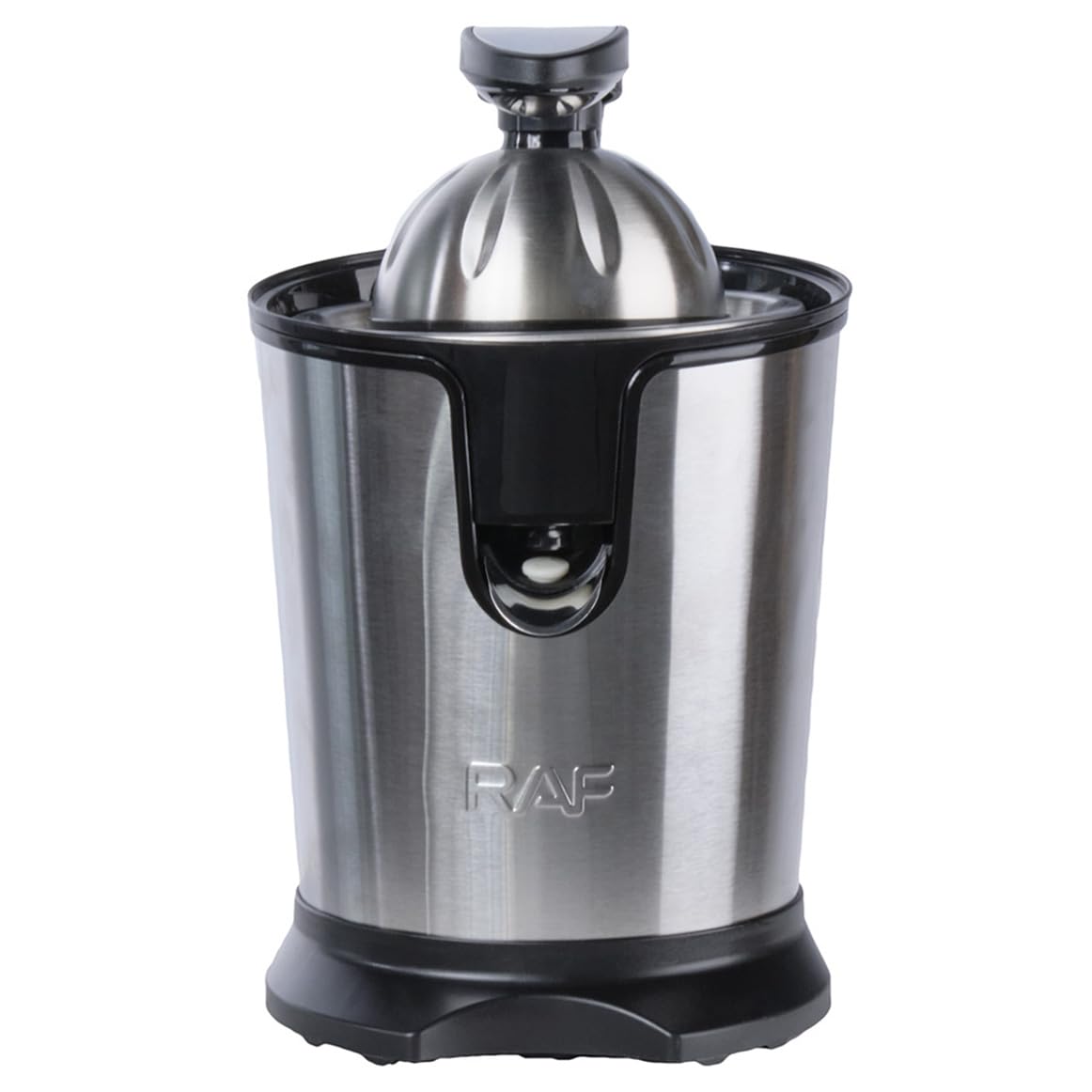 Meubletmoi Presse Agrume Électrique avec Levier de Pression en Acier Inoxydable Chromé Réservoir à Jus de 400 ML - MOTIS