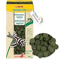 sera Spirulina Tabs Nature 24 Tabs (15 g) - Hafttabletten mit 24 % Spirulina für eine gesunde Verdauung und Vitalität, Futtertabletten Aquarium