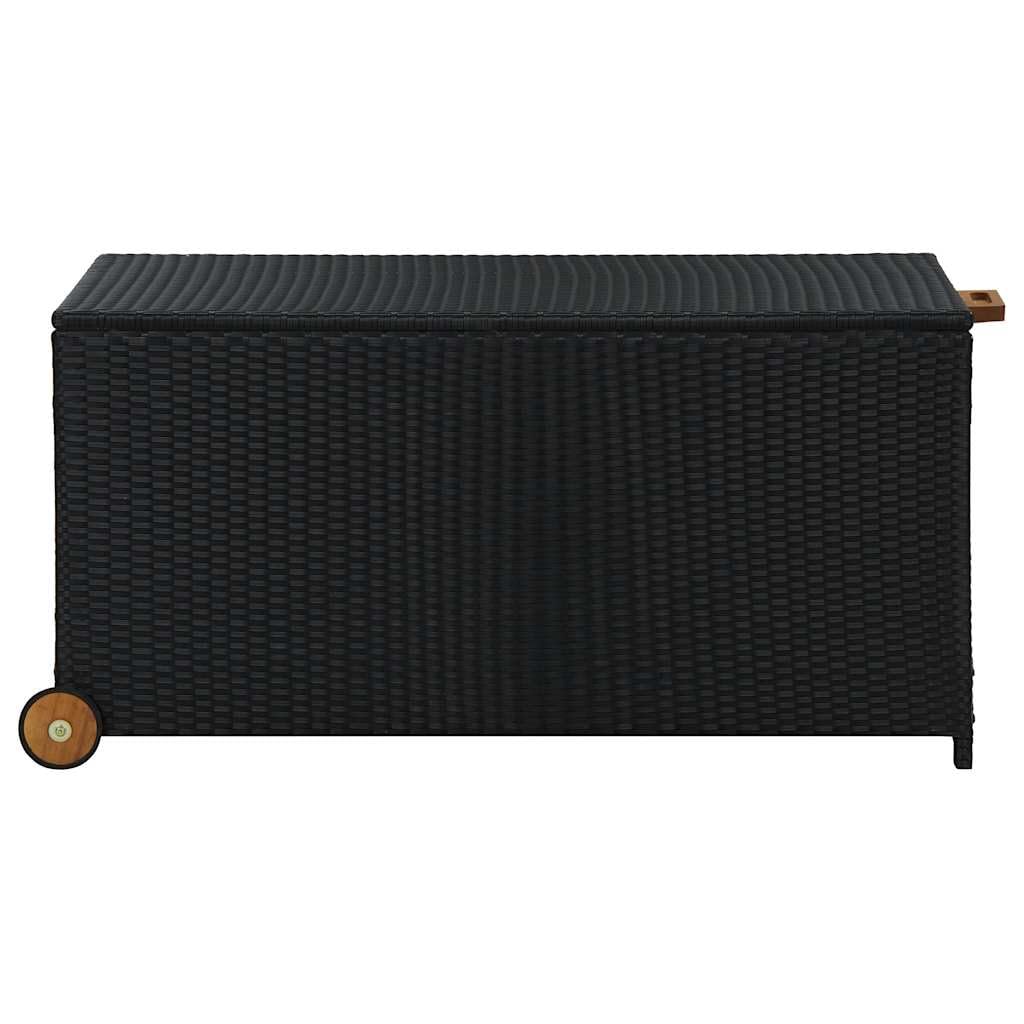 vidaXL Garten Aufbewahrungsbox Auflagenbox Gartentruhe Kissenbox Gartenbox Kissentruhe Auflagenkiste Schwarz 120x65x61cm Poly Rattan