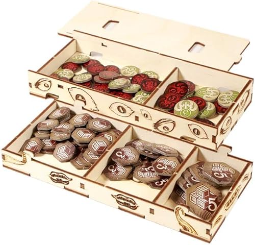 Vista 4 de The Broken Token Arkham Horror: The Card Game Revised Core Set Organizador compatible, caja de almacenamiento de madera para juegos de mesa