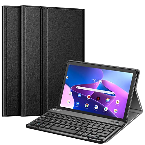 Fintie Keyboard Case for Lenovo Tab M10 (3rd Gen) 10.1' 2022 Android Tablet, Slim Shell Lightweight Stand Cover with Detachable Wireless Bluetooth Keyboard (Black)