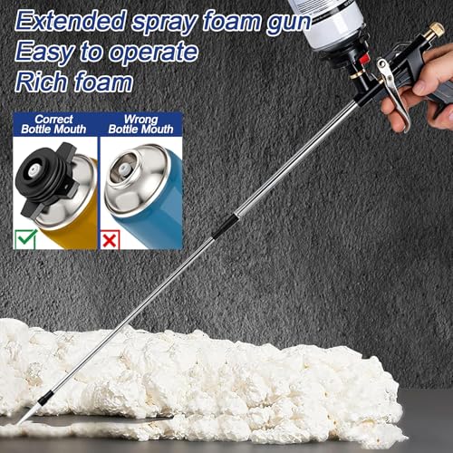 Image of No cleaning foam gun, can extend the tube to 35mm, black long tube can be reused (1)