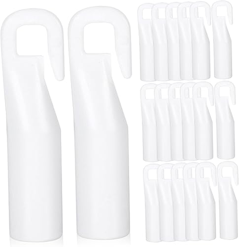 Gadpiparty Gancho para barra de cortina, 20 ganchos de cortina de plástico, accesorios de cortina, gancho para punta de varita, tapas de gancho para