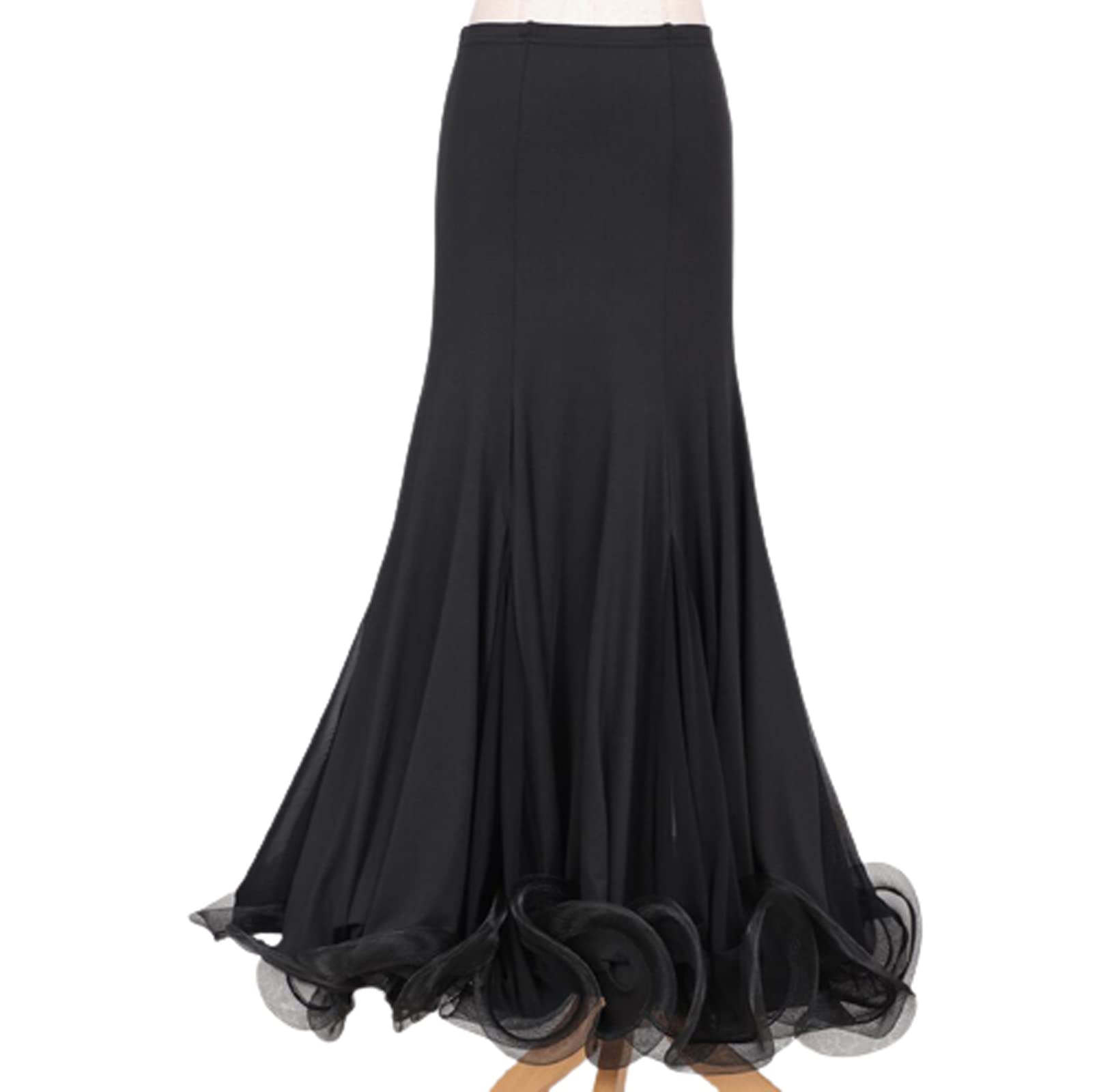 OTMYIGO Damen Ballsaal Tanzrock Lang Swing Modern Standard Walzer Wettkampf Tanzkleid Bauchtanz Latein Tango Show Röcke