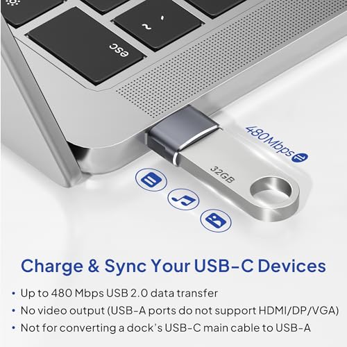 Image of Elebase for Samsung Galaxy Z Flip 7 Adapter,USB to USB C Adaptor 4Pack,Type C Female to A Male Cable Converter for Z Fold Flip 7 6 5,A55 A54 A53 A52,Tab S10 S9 S8 A9 A8 Lite,Watch Ultra Classic Active