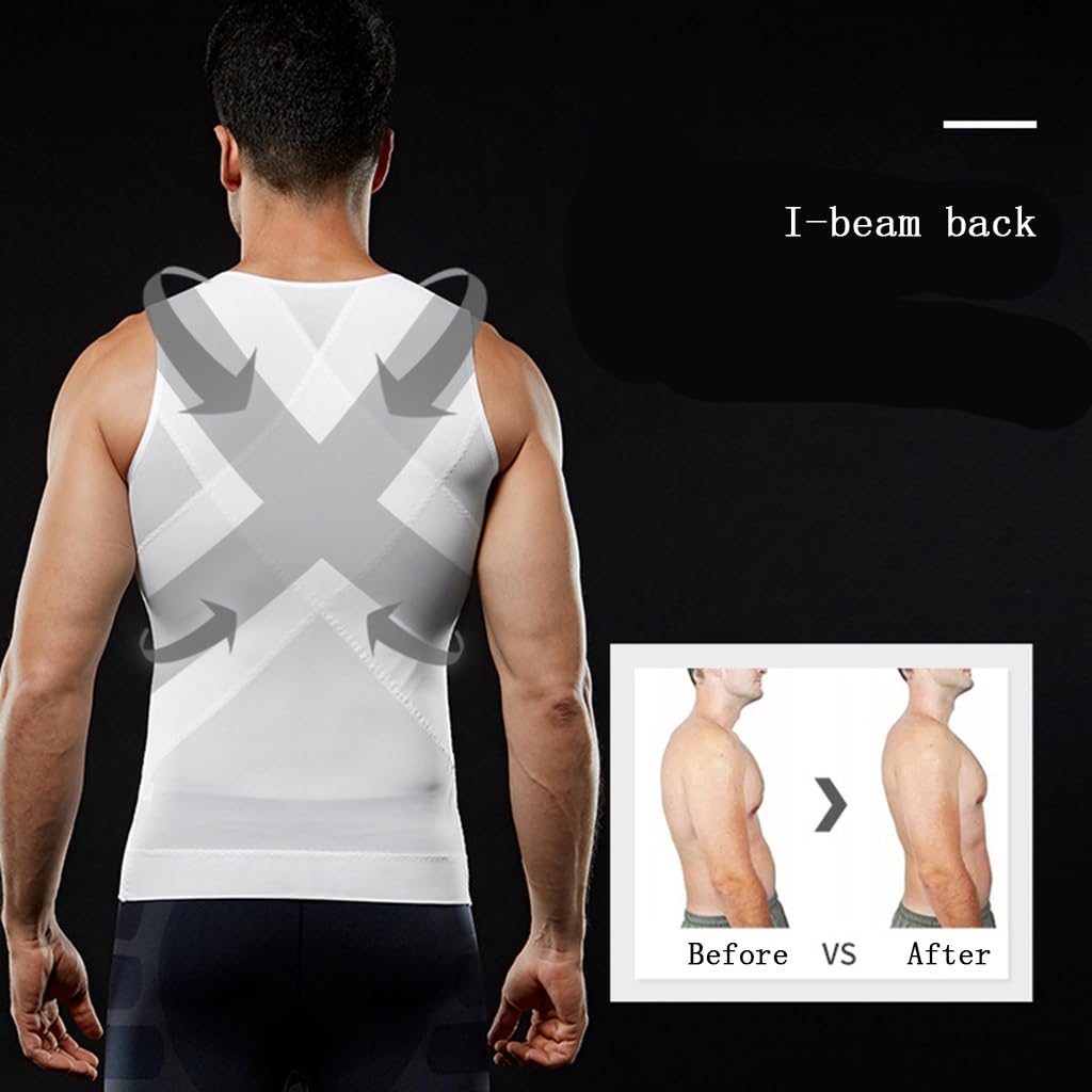 HLTYGWX Fajas para Hombres Control de Barriga Cuerpo Completo Adelgazante Body Cremallera Busto Abierto Esculpir