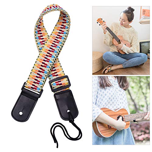 HUIOP Sangle réglable ukulélé en coton doux arc-en-ciel tissé ceinture d’épaule avec boucle en plastique corde suspendue pour ukulélé,bouton de sangle ukulélé - Les Beatles, Paul McCartney, John Lennon, RIngo Starr, George Harrison HUIOP Sangle réglable ukulélé en coton doux arc-en-ciel tissé ceinture d'épaule avec boucle en plastique corde suspendue pour ukulélé,bouton de sangle ukulélé – Image 5