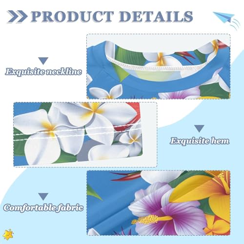 ALAZA Kids Rash Guard Girls Toddler Swim Shirts Short Sleeve Colorful Flower UPF 50+ 3T3