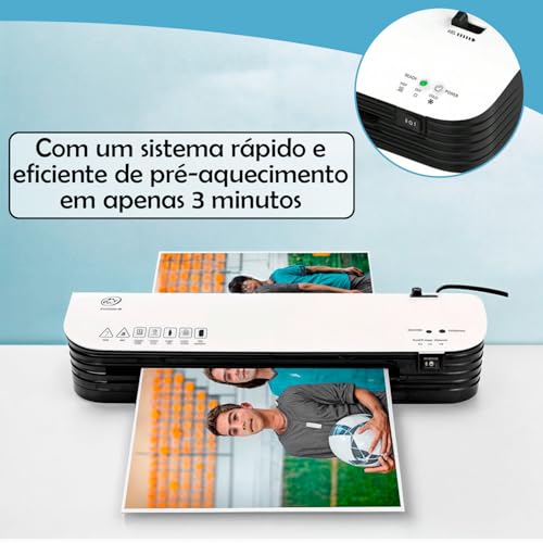 Plastificadora e Laminadora Quente e Frio 220v Maquina Plastificar Documento A3 A4 A5 A6 Termica par