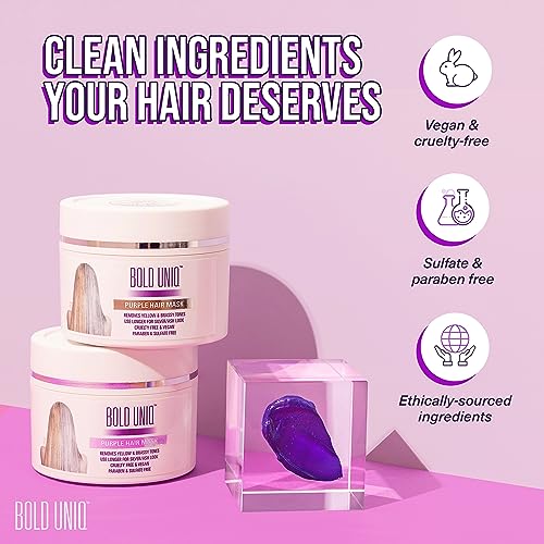 Bold Uniq BLU00132 Purple Hair Mask - Toner For Blonde, Platinum, Bleached, Silver thumb #3