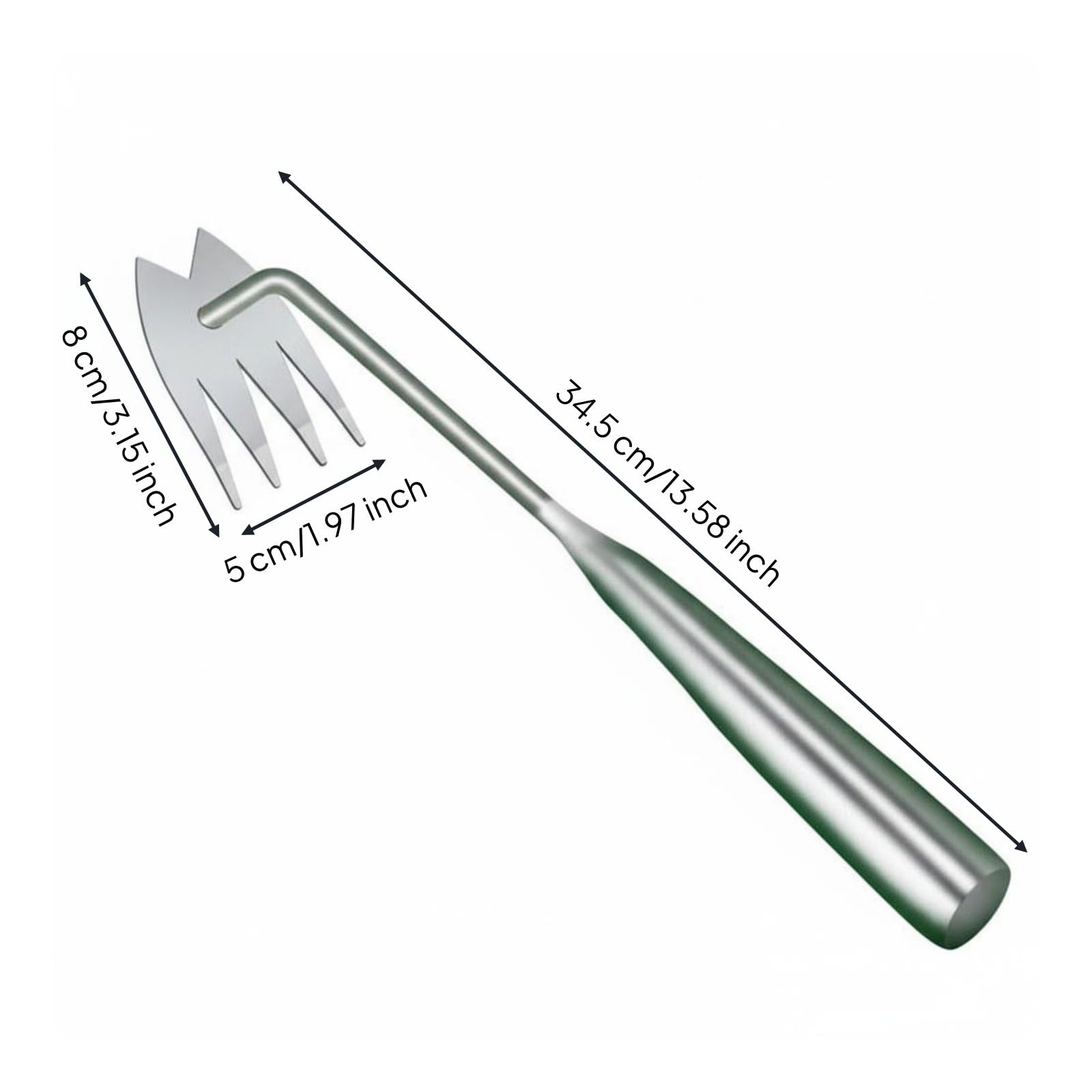kowaku Diserbatrice Sradicatore Estirpatore Coltivatore a Trazione Profonda con Denti Penetrazione Nel Suolo per Radici Manico Solido in Legno O Acciaio, Ss V-shape 4-Denti