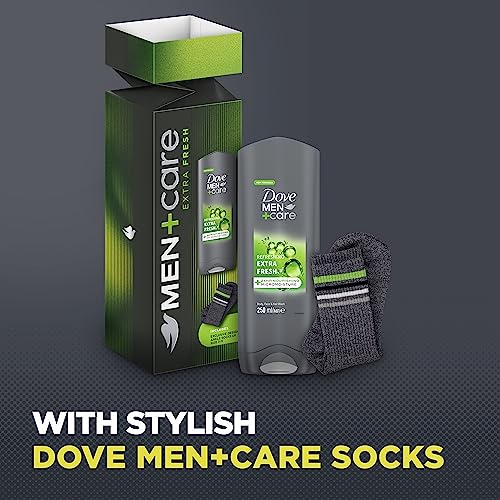 DOVE MEN + CARE Extra Fresh Body Wash & Socks Gift Set 3-in-1 hair, face & body wash and socks in a stylish box perfect gifts for him 1 piece - Image 5