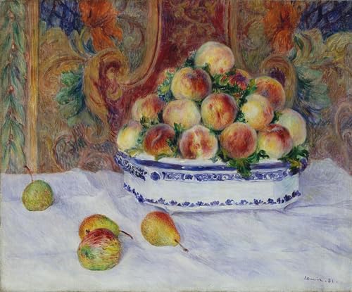 Peinture Renoir nature morte aux pêches pour décorer un bureau moderne