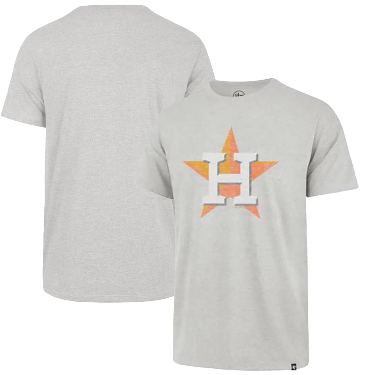 47 Brand MLB Men's Team Color Distressed Imprint Primary Logo Short Sleeve Baseball T-Shirt, Houston Astros Gray, Medium — image 1
