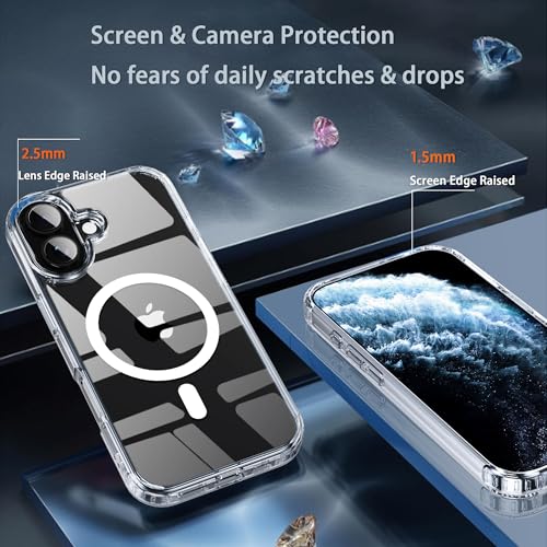 Image of for iPhone 17 Clear Case, Compatible with MagSafe, Magnetic Phone Case for iPhone 17, Shockproof Military-Grade Protection，Upgraded [Anti-Yellowing] (Transparent Magsafe, iPhone 17)