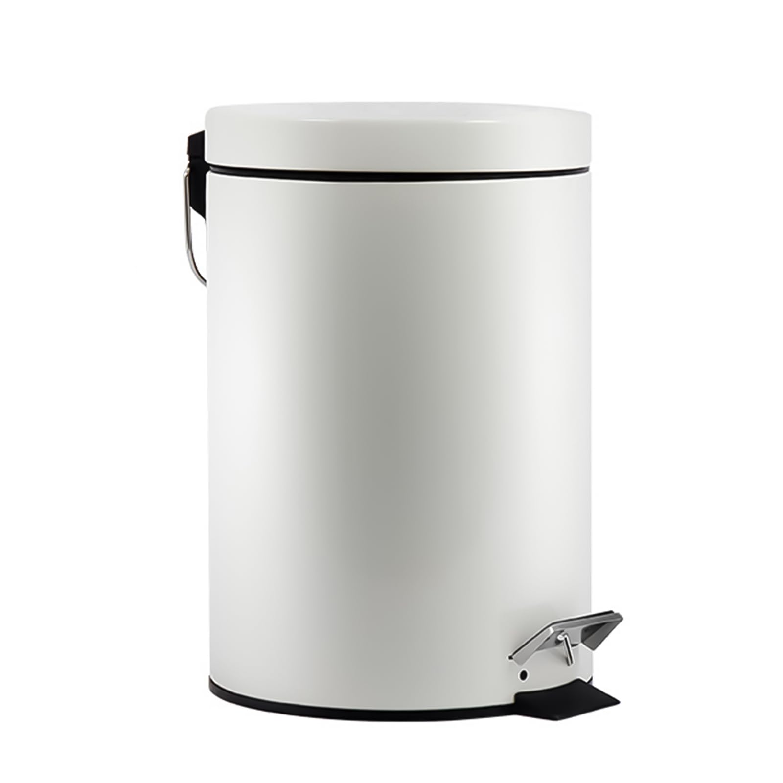 Kalttoy White Stainless Trash Can With Soft Close Lid, Waste Bin For Toilet And Live Space Rubbish Bin Elegant Waste Can