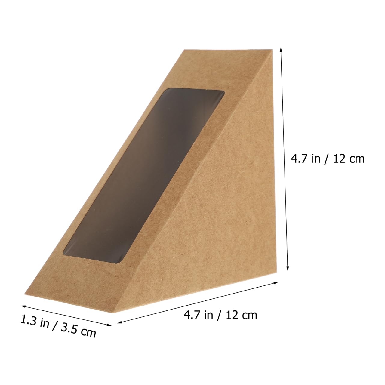 DECORNIJIA 100x Sandwichbox Dreieckig Aus Kraftpapier – 17,3x12,2x7,5 Cm, Mit Fenster, Für Picknick & Frühstück