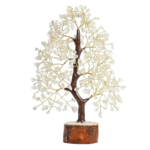 Image of Crocon Clear Quartz Crystal Tree of Life, 10-12 inch Birthday Gifts for Women | House Decor for Healing Crystals, Spiritual Gift Room Decor gemstone House Warming Gifts New Home, Birthday Gift for Mom