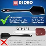 DI ORO Silicone Spatula Set - 600F Heat Resistant, 4-Pc Black - Image 3