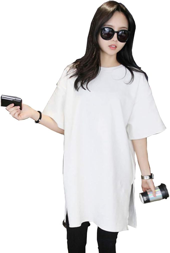 Amazon 半袖ロンt レディース ロングtシャツ ゆったり ドロップショルダー バックプリント 白 サイドスリット おしゃれ カバー ラウンドネック Uネック Tシャツ カットソー 通販 Amazon 半袖ロンt レディース ロングtシャツ ゆったり ドロップショルダー バックプリント 白 サイドスリット おしゃれ カバー ラウンドネック Uネック Tシャツ カットソー 通販