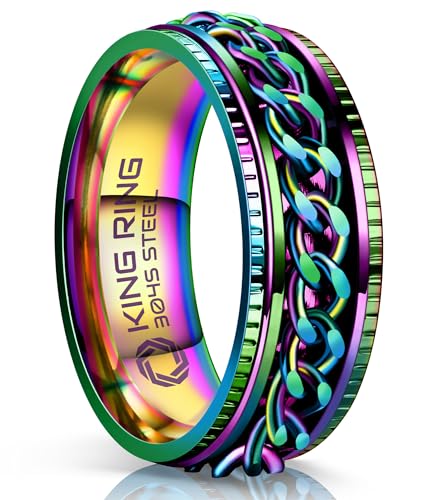 King Ring 8mm Super Spinner Rings – Second Edition of Premium Stainless Steel Fidget Rings for Men & Women – Designed in USA