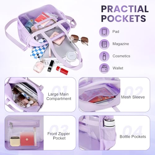 Image of Clear Tote Bag 12x6x12 Stadium Approved Transparent Crossbody Bag with Multi Pockets for Sports Concerts