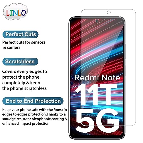 Image of Tempered Glass Screen Protector Compatible for Redmi K50i 5G / Redmi Note 11T 5G / Poco M4 Pro 5G with Full Screen Coverage; Except Edges and Easy Installation Kit(Transparent), Pack of 1