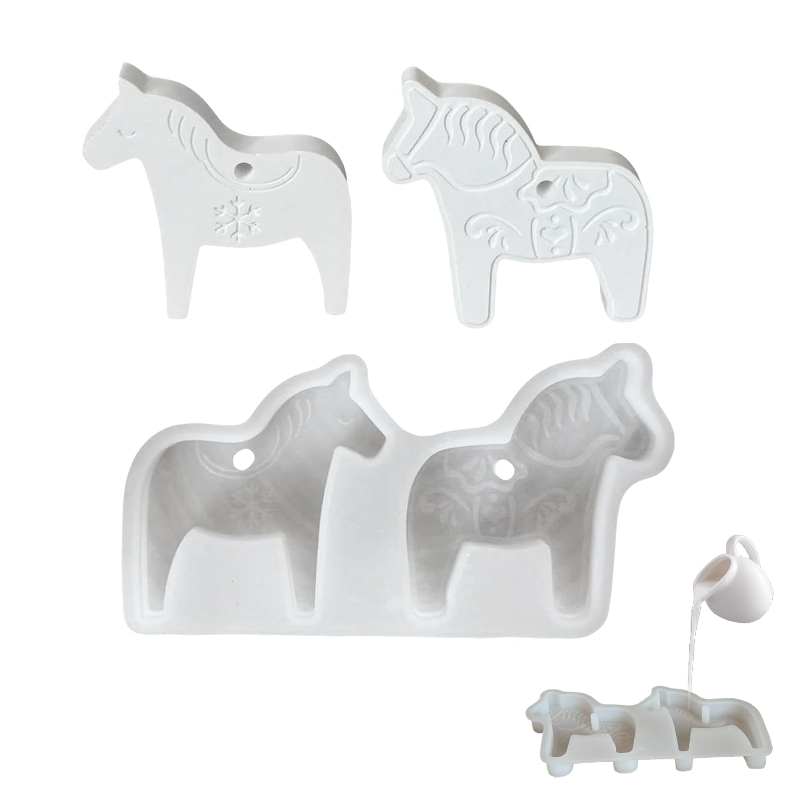 Horse Mold | Horse Soap Molds Silicone,Flexible Craft Moulds for Polymer Paste Soap Pendant Aromatherapy Candle Home Decor Projects