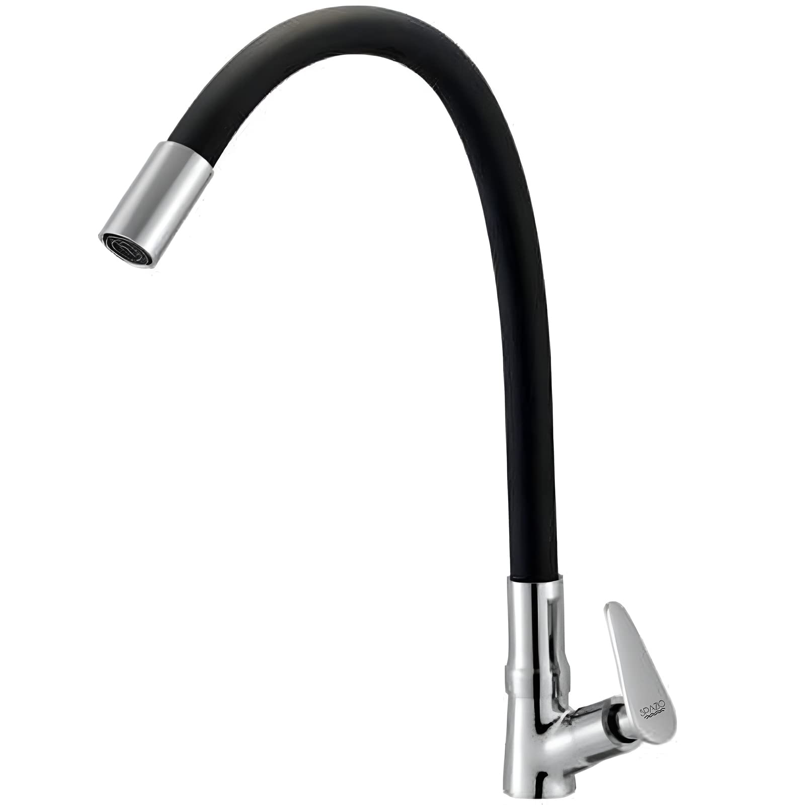 SPAZIO Vignette Flexible Brass Swan Neck Flxo Play With 360 Degree Flexible Silicon Hose & Single Flow Pattern, Hot/Cold Water For Kitchen Sink, Wash Basin Faucets Taps Chrome Finish Silver Pillar Cock (B09H7F3NS4) Amazon Price History, Amazon Price Tracker