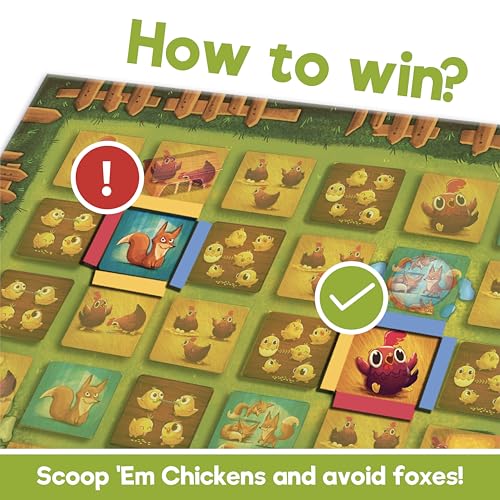 Board Game - Count Your Chickens, Strategy Board Game for Boys & Girls, Fun for Family & Friends Game Night, Card Game for Kids, Teens & Adults, Travel Gifts for Ages 7,8,9,10 & Up, 2-4 Players
