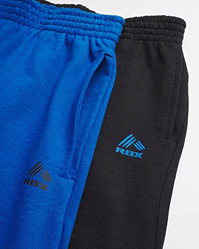 Rbx Boys’ Sweatpants – 2 Pack Active French Terry Jogger Pants (Size: 4-20), Size 10-12, Blue/Black #TOP2