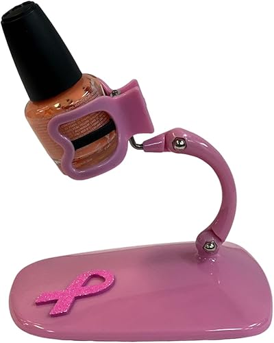 Miniatura 3 de Grip & Tip Soporte de esmalte de uñas rosa para concientización sobre el cáncer de mama, herramienta de pulido de manicura y pedicura, soporte