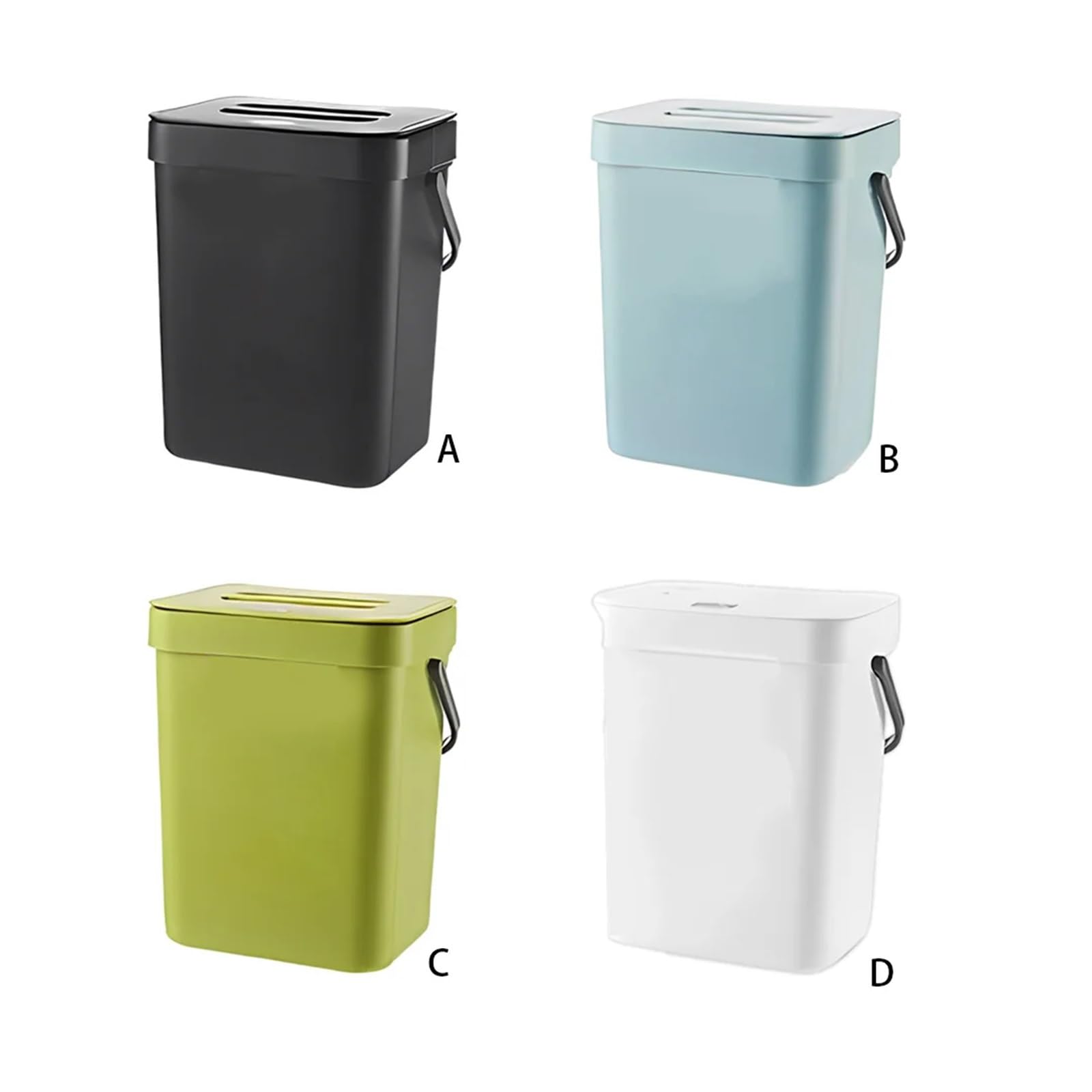 MIUYTRN Wand Hängen Mülleimer Küche Deckel Abfall Bin Breite Öffnung Wc 3L Müll Eimer Haushalt Reinigung Werkzeuge cuicui(Black)