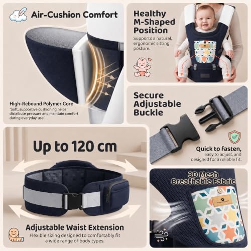Image of StarAndDaisy Baby Carrier for 0 to 3 Year with Soft Cushioned Hip Seat | Sling Baby Carrier with 2 Storage Pockets | | Soft Cushioned Baby Carry Bag for Newborn to Toddler