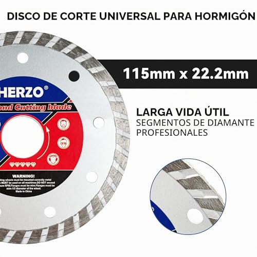 Guía de corte con racor de aspiración HERZO 115/125 mm negra para amoladora angular 7