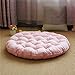 ZXCC épaississant Coton Lin Siège Coussin De Chaise, Couleur Unie Coussins De Sol Rond Coussins Bureau Patio Tatami Coussin Oreiller Tapis pour Extérieur Voiture Intérieur-Rose 55x55cm(22x22inch)