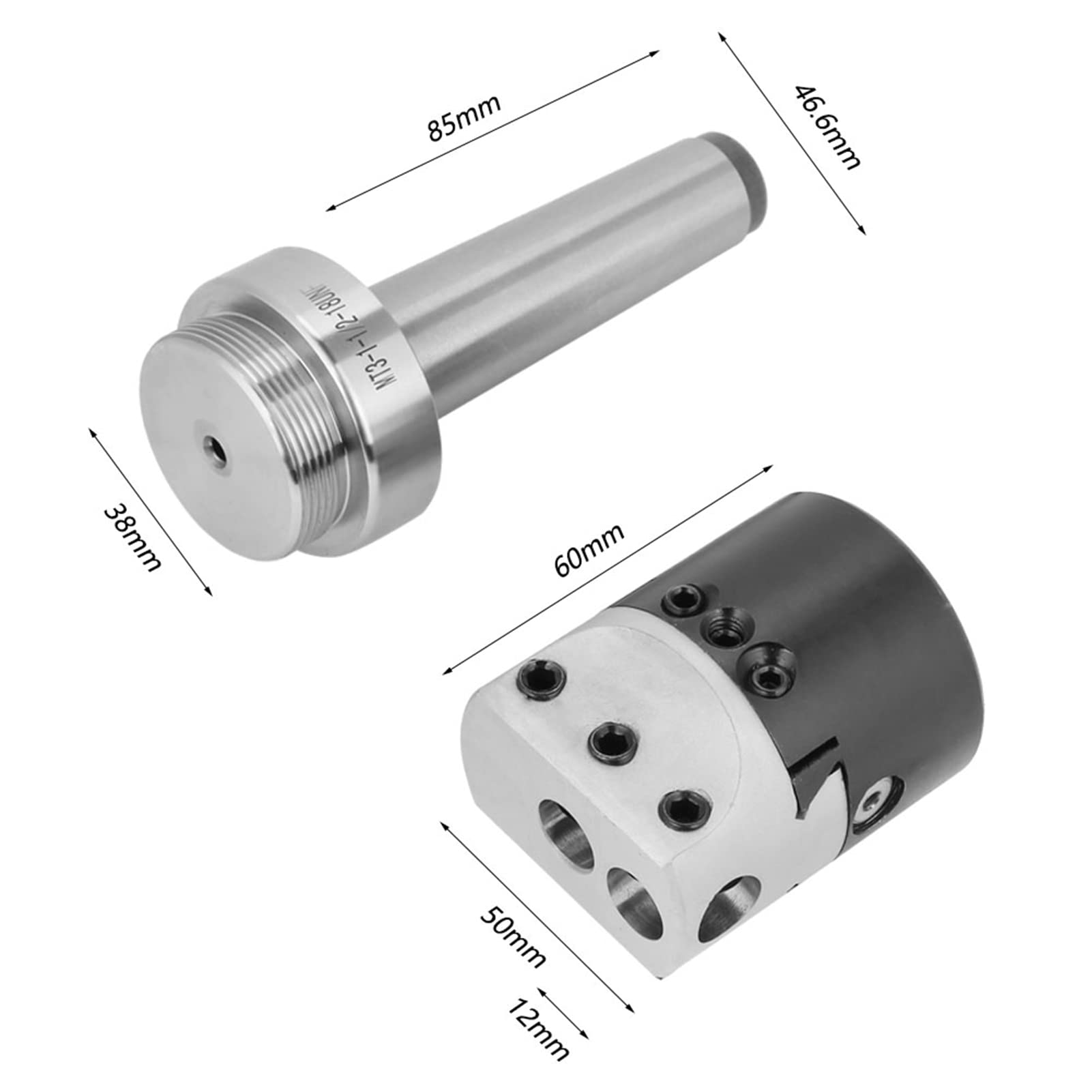 Portabrocas cónico MT3 M12, adaptador de árbol de fresado CNC, cabezal de taladrado de alta precisión, portaherramientas para torno y fresadoras