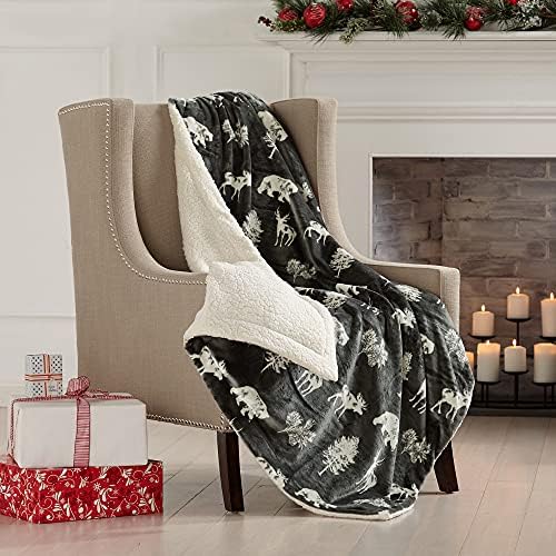 Great Bay Home Decorative Holiday Throw Blanket. Super Soft Fleece Sherpa Holiday Throw Blanket. Hudson Collection