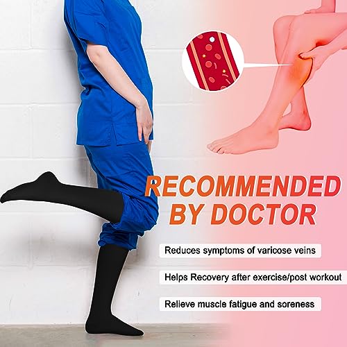 Image of Iseasoo 4 Pairs Compression Socks for Women Circulation-Best Support for Nurses,Running,Athletic,Travel