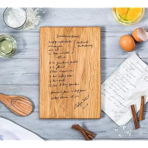 Recipe Cutting Boards Personalized Wood Cutting Board–Custom Engraving with Handwritten Family Recipe–Keepsake Gift for Parents Christmas Anniversary Wedding Housewarming Mothers Day