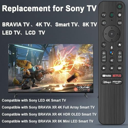 Compatible for Sony Tv Remote Original RMF-TX800P Model Suitable for OLED QLED FHD Smart Android Television with Google Assistant and Voice Command Feature - Pairing Must 7 51 ou2WI2gL