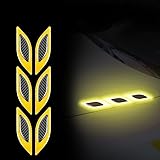 2 PCS Reflective Stickers for Renault Clio MK5 2019-2025 5-Door Hatchback, Car Fender Hood Bumper, Safety Night Visibility Warning Protection Decal, Yellow