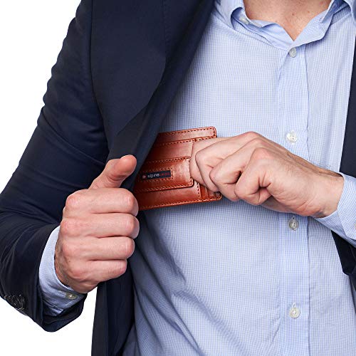 Image of alpine swiss Harper Mens RFID Slim Money Clip Front Pocket Wallet Minimalist Leather ID Card Holder