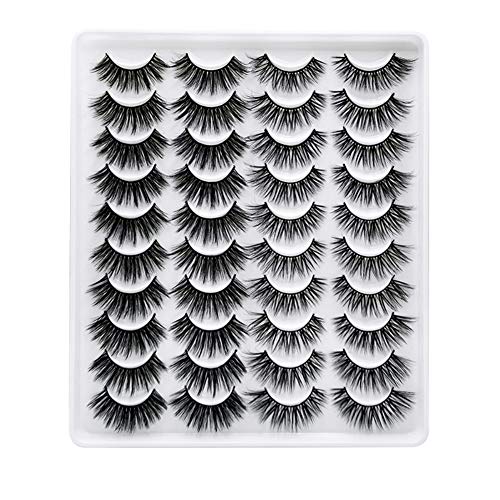 Preisvergleich Produktbild Greatlizard 20 Paare Falsche Wimpern GefäLschte Wimpern Lange, Dicke, Lockige, Dramatische, NatüRliche Volumen-WimpernverläNgerung 3d-Make-Up-Kit