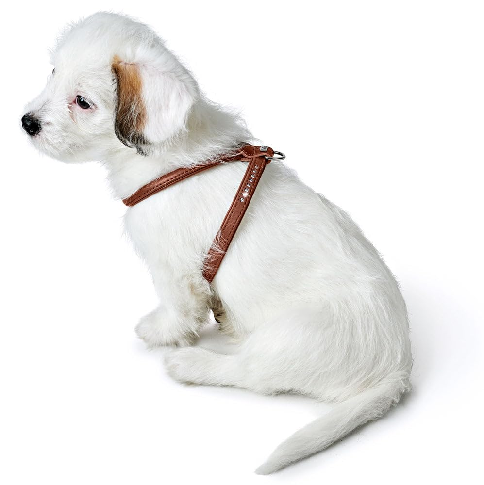 HUNTER Harnais pour Chien Round & Soft Canadian Up Cognac Cuir Souple Taille S/2