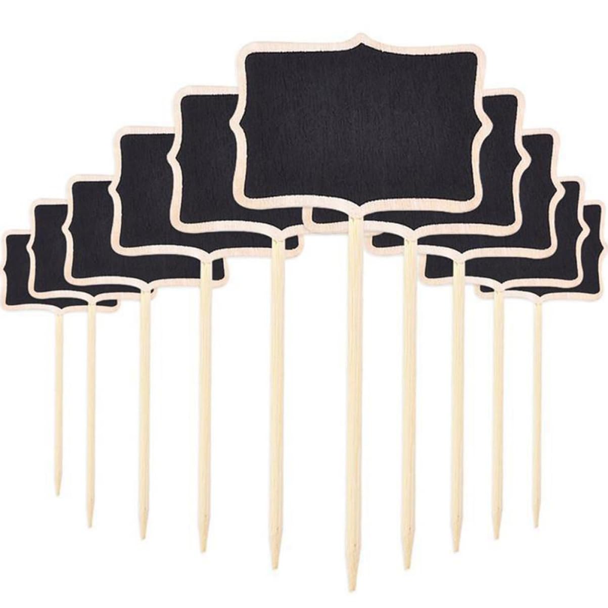 INOOMP 30pcs Mini Wood Chalkboard Plant Labels Decorative Garden Markers Flower Tags Safe and Practical Stakes for Wedding Favors and Home Decor