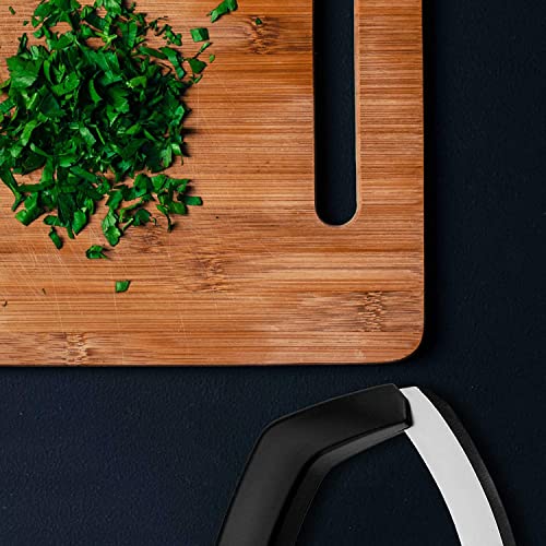 Foto von Lurch 240320 Tango Wiegemesser / Kräutermesser mit Klingenschutz aus Kunststoff und Edelstahl, Schwarz, 5.2 x 16.5 x 12 cm