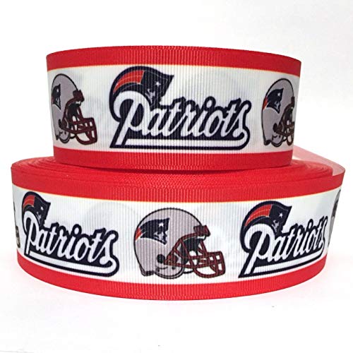 Grosgrain Ribbon 1.5" Patriots Sports Football PST1 Printed Per Yard