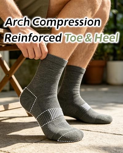 Image of 90% Merino Wool Socks for Men Athletic Ankle Socks for Women with Arch Support Breathable Soft Wool Ankle Socks,3 Pairs