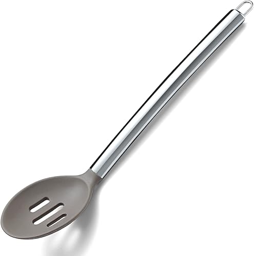 Berglander Cuchara de cocina, cuchara ranurada de silicona antiadherente, cuchara de untar, cuchara para cocinar, cuchara de servir de cocina, apta